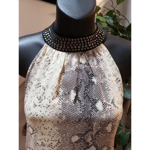 Fab'rik Shift Dress Women Size Medium Multi Animal Print Lined Studded Polyester - Picture 12 of 14